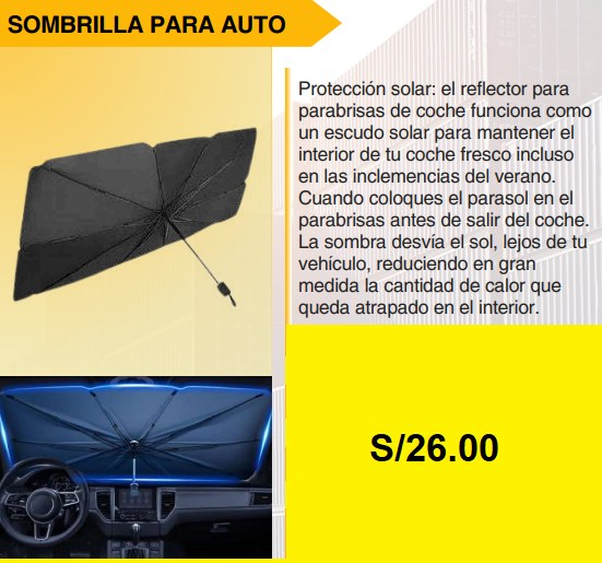 Sombrilla para auto tipo paraguas