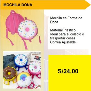 Mochila plástica en forma de Dona