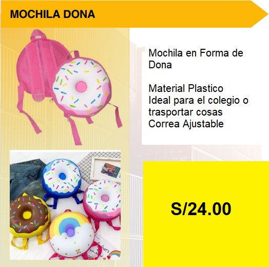 Mochila plástica en forma de Dona